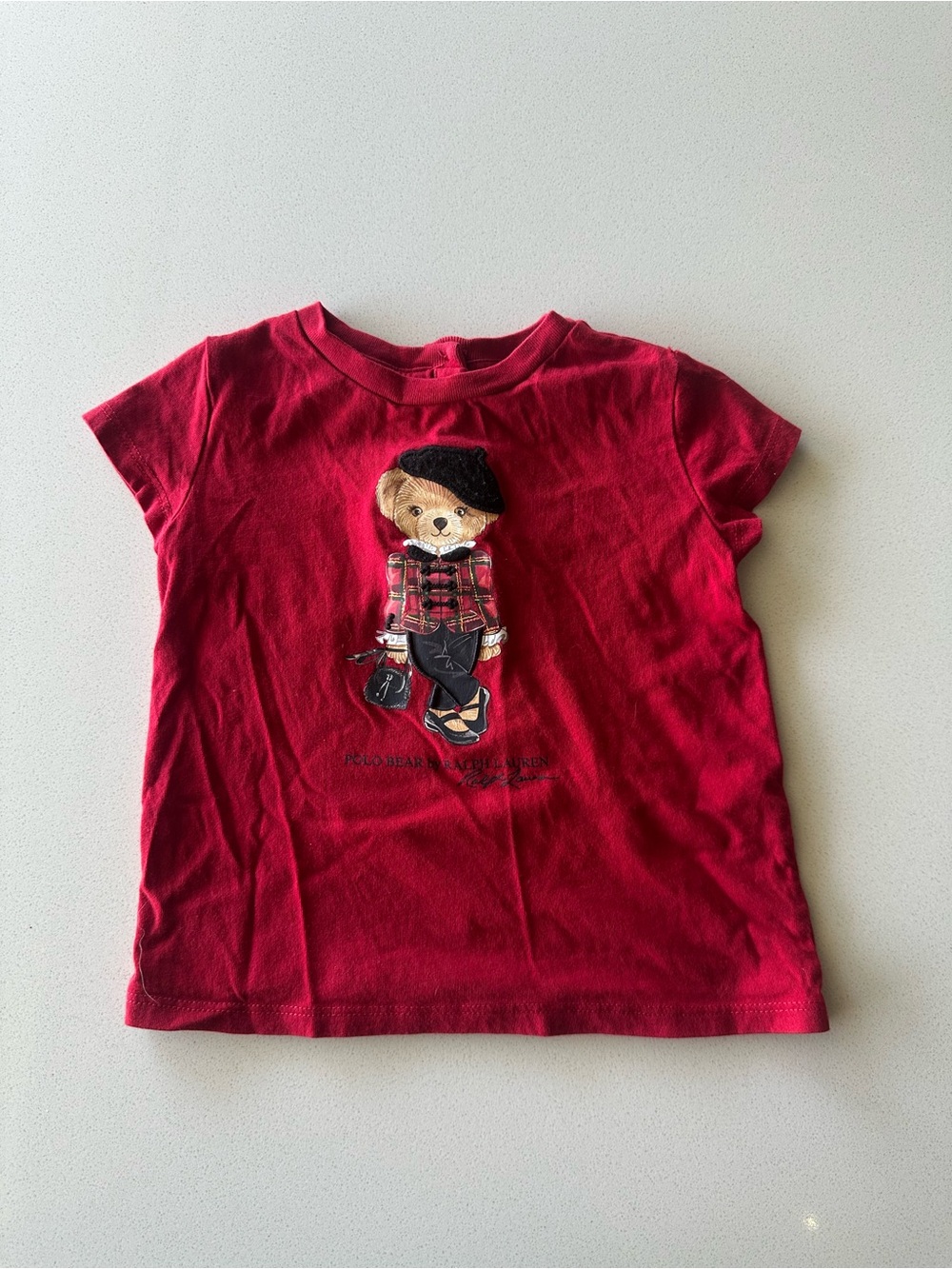 Ralph Lauren Red Polo Bear Graphic Short Sleeve Tee